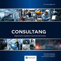 A polished and sophisticated cover page design for a consultancy service specializing in the manufacturing industry