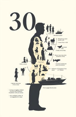 An A5 size novel cover for the title "30-an" by Luke van John, featuring a soft and neutral color palette