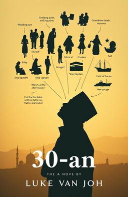 A novel cover design for an A5 size book titled '30-an' by Luke van John