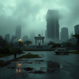 A surreal and eerie transformation of Jakarta into a haunting rendition of Silent Hill