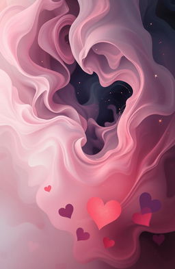 A surreal representation of love depicted through abstract forms and colors, capturing the essence of uncertainty