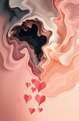 A surreal representation of love depicted through abstract forms and colors, capturing the essence of uncertainty