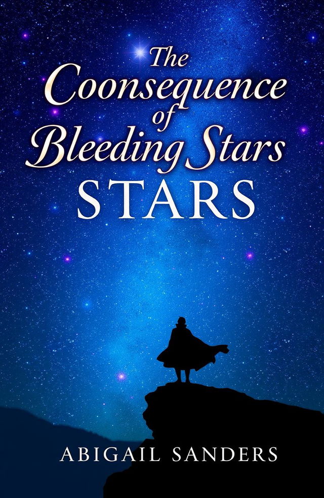 A captivating book cover design for 'The Consequence of Bleeding Stars' by Abigail Sanders