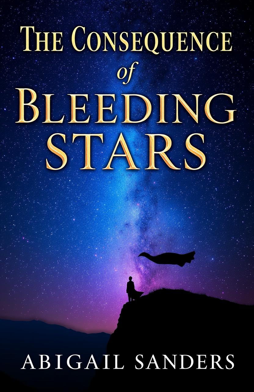 A captivating book cover design for 'The Consequence of Bleeding Stars' by Abigail Sanders