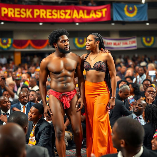 At a vibrant presidential conference filled with an all-Black audience, a daring moment captures attention as a Black man boldly strips naked in a statement of freedom and self-expression