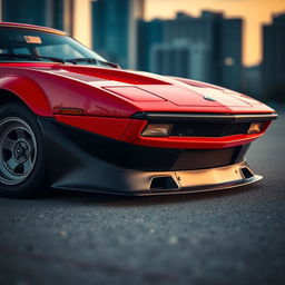 A beautifully modified Lancia Stratos featuring the front bumper of a Nissan S15, showcasing a perfect blend of classic and modern aesthetics