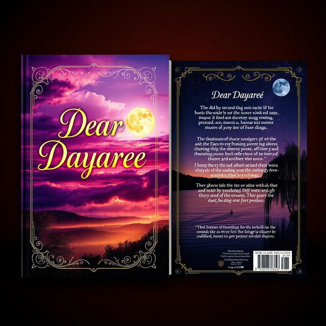 A captivating book cover and back cover for a poetry collection titled 'Dear Dayaree'