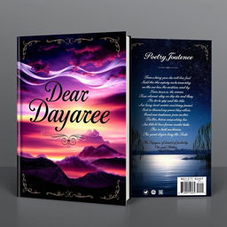 A captivating book cover and back cover for a poetry collection titled 'Dear Dayaree'