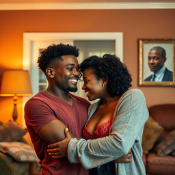 A heartfelt moment where Alex, a young black man, is joyously meeting the woman of his dreams