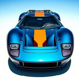 A custom car designed on the chassis of a Ford GT40, featuring the aggressive front bumper inspired by the Lancia Stratos