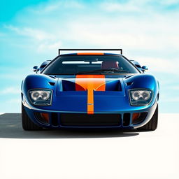 A custom car designed on the chassis of a Ford GT40, featuring the aggressive front bumper inspired by the Lancia Stratos
