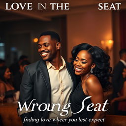A captivating movie poster for the film 'LOVE IN THE WRONG SEAT'