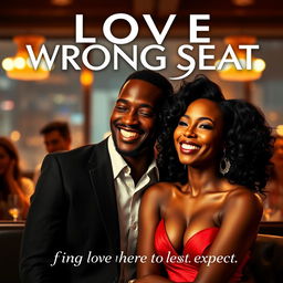 A captivating movie poster for the film 'LOVE IN THE WRONG SEAT'