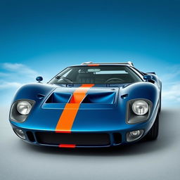 A custom-designed car based on the chassis of a Ford GT40, featuring the aggressive front bumper of a Lancia Stratos