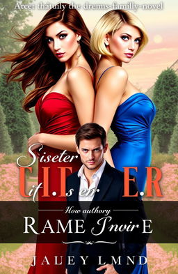A captivating book cover illustrating the dramatic rivalry in a romance-family novel