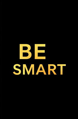 A minimalist book cover design featuring the title 'BE SMART' in bold, stylish typography