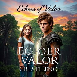 A captivating book cover for 'Echoes of Valor' by Crestilence