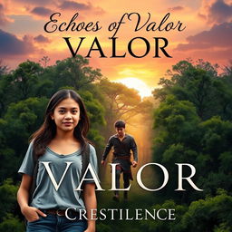 A captivating book cover for 'Echoes of Valor' by Crestilence