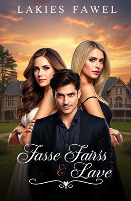 A captivating book cover for a romance-family novel, featuring two sister characters, one with long wavy brunette hair and the other with straight blonde hair, standing back-to-back with determined expressions