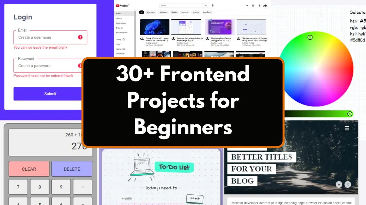 Discover the perfect starting project that matches your skills and interests in front-end development! These fun and engaging projects are designed to enhance your coding journey.