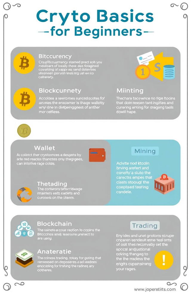 A visually appealing infographic that outlines the basics of cryptocurrency for beginners