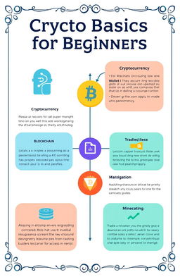 A visually appealing infographic that outlines the basics of cryptocurrency for beginners