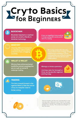 A visually appealing infographic that outlines the basics of cryptocurrency for beginners