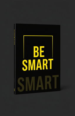 A modern, sleek book cover design for a title called 'BE SMART' prominently displayed in bold, striking yellow typography against a deep black background