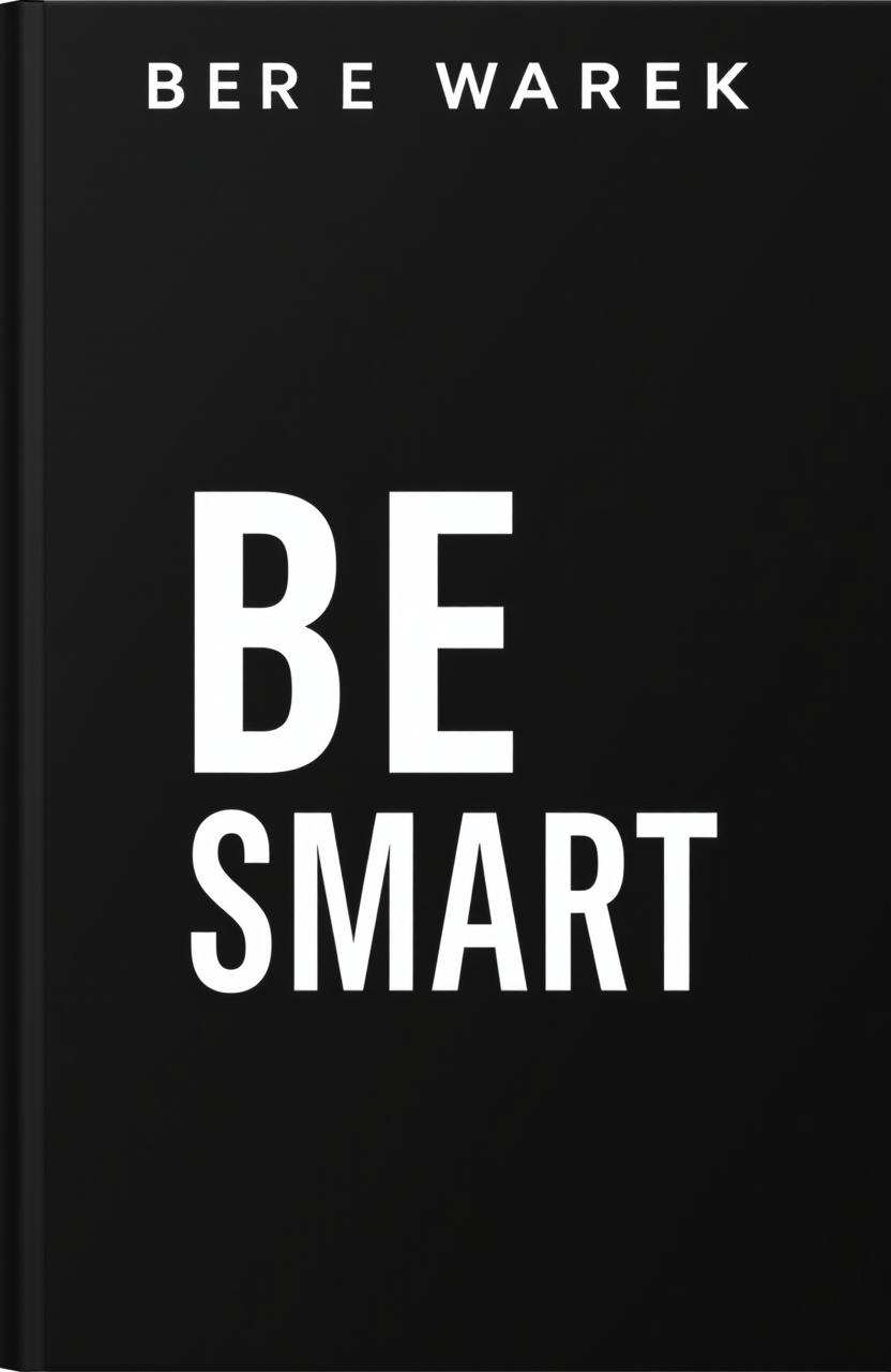 A sleek, modern book cover design featuring the title 'BE SMART' prominently displayed in bold, white letters against a deep black background