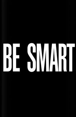 A sleek, modern book cover design featuring the title 'BE SMART' prominently displayed in bold, white letters against a deep black background
