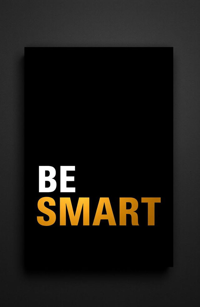 A striking book cover design for the title 'BE SMART', prominently displayed in bold, modern typography