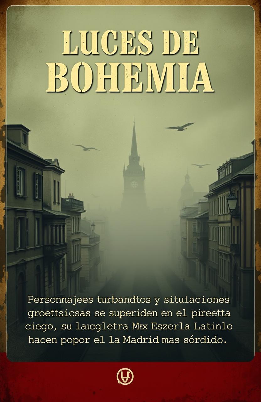 A vintage-style advertising poster titled 'Luces de Bohemia' featuring prominent text in a clear and legible font