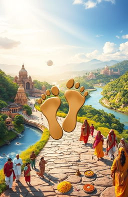 A scenic representation of the footprints of Shri Ram, symbolizing a pilgrimage through India