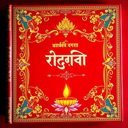 A beautifully designed holy book cover in Marathi, featuring traditional motifs and vibrant colors