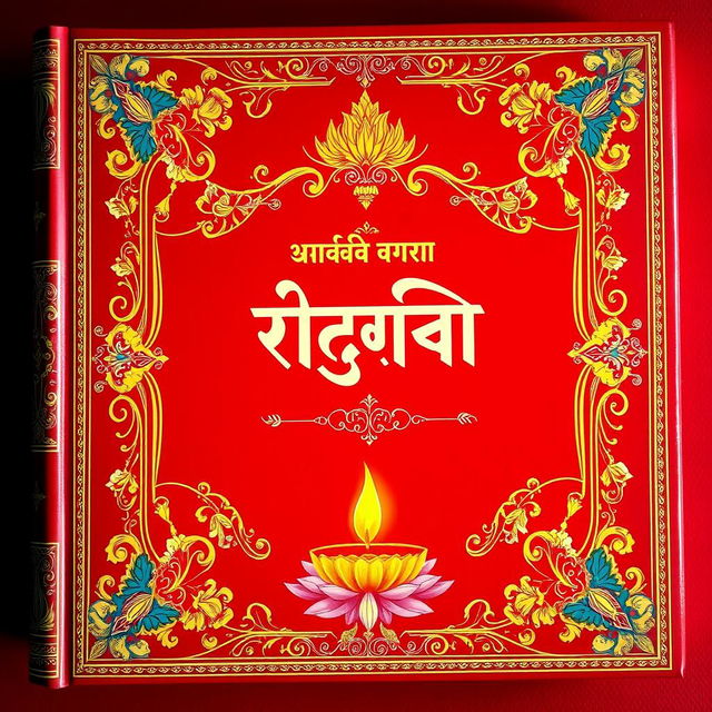 A beautifully designed holy book cover in Marathi, featuring traditional motifs and vibrant colors