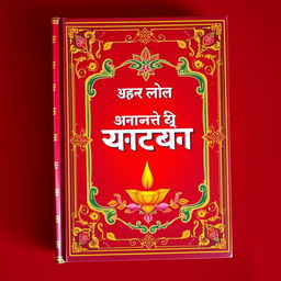 A beautifully designed holy book cover in Marathi, featuring traditional motifs and vibrant colors