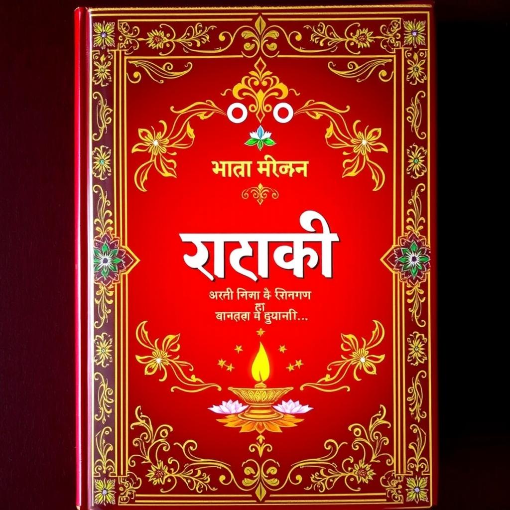 A beautifully designed holy book cover in Marathi, featuring traditional motifs and vibrant colors