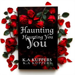 A striking book cover design for a dark romance novel titled 'Haunting You' by K