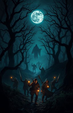 A thrilling and adventurous scene filled with eerie landscapes that evoke nightmares