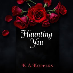 An elegant book cover design for a dark romance titled 'Haunting You' by K