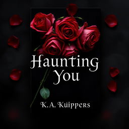 An elegant book cover design for a dark romance titled 'Haunting You' by K