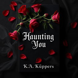 An elegant book cover design for a dark romance titled 'Haunting You' by K
