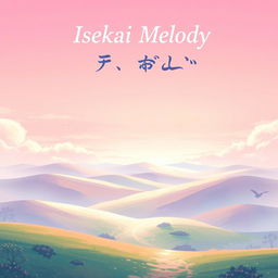 A stunning book cover design for an adventure story titled 'Isekai Melody'