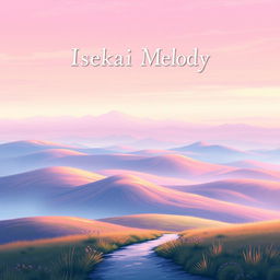 A stunning book cover design for an adventure story titled 'Isekai Melody'