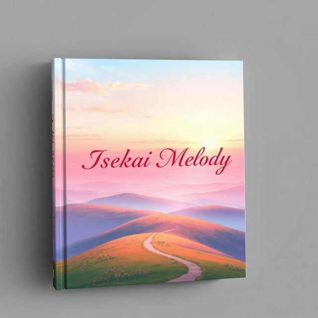 A stunning book cover design for an adventure story titled 'Isekai Melody'