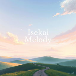 A stunning book cover design for an adventure story titled 'Isekai Melody'