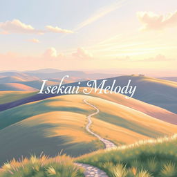A stunning book cover design for an adventure story titled 'Isekai Melody'