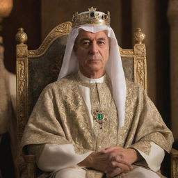 King Alex, now embraces his new identity as King Ahmad. A transformation not just in name, but also in spirit, reflected in his renewed demeanor and enlightened gaze as he stands in his throne room.