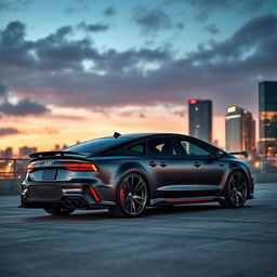 A stunning Audi RS7 C8 modified by ABT, showcasing its aerodynamic body kit and aggressive stance
