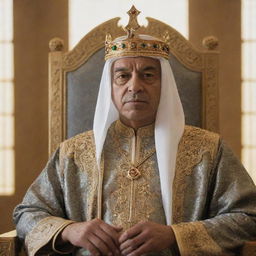 King Alex, now embraces his new identity as King Ahmad. A transformation not just in name, but also in spirit, reflected in his renewed demeanor and enlightened gaze as he stands in his throne room.